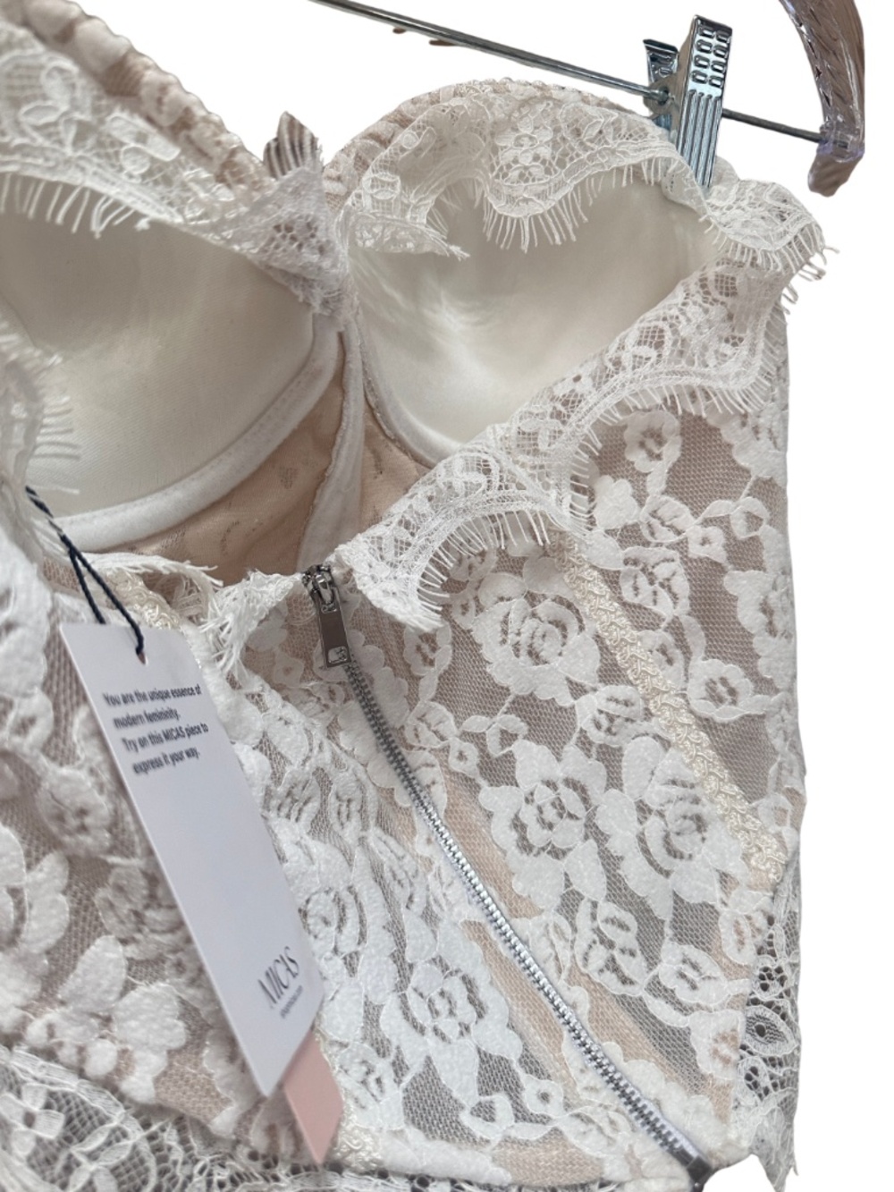 NEW Micas Strapless White Lace Bustier Top - Women's Small - Picture 3 of 5
